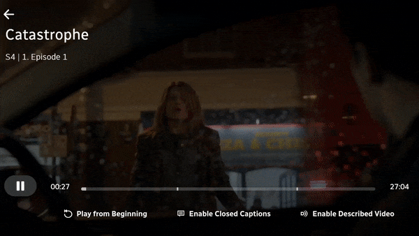 Gif showing how to enable closed captioning.