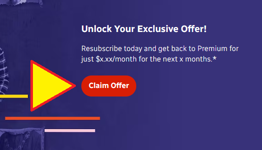 Red claim offer button