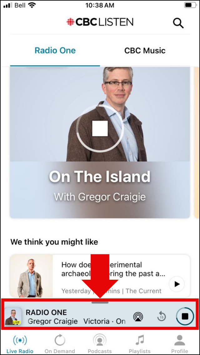 Screenshot of audio player.
