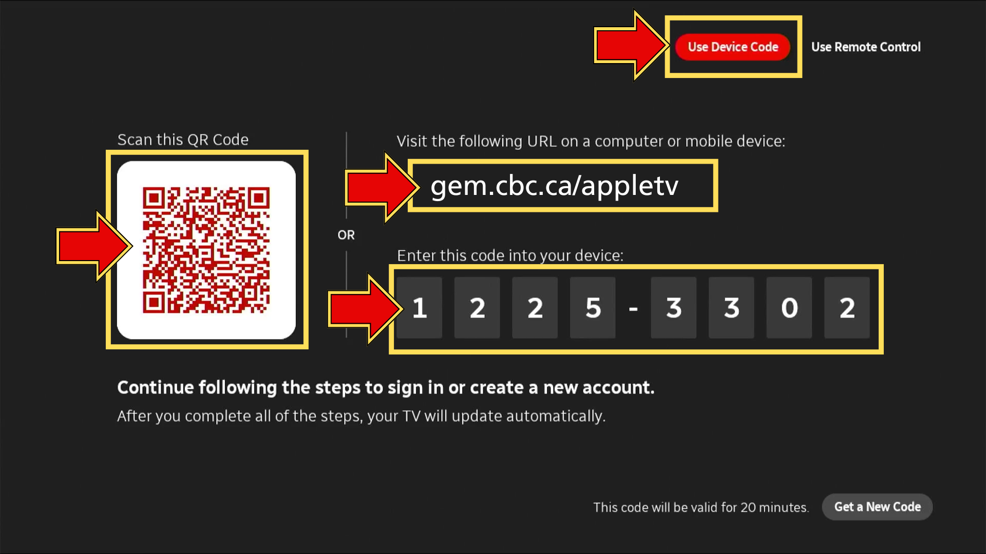 Screenshot of QR code.