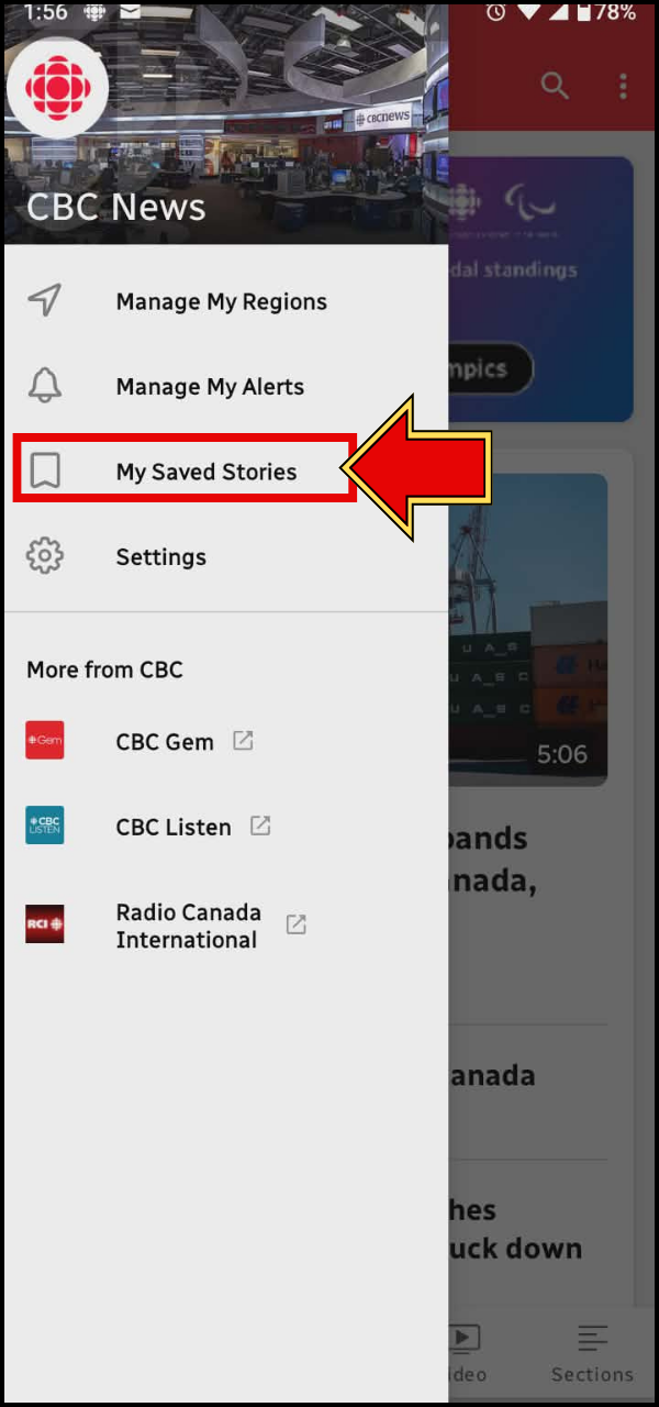 My Saved Stories.