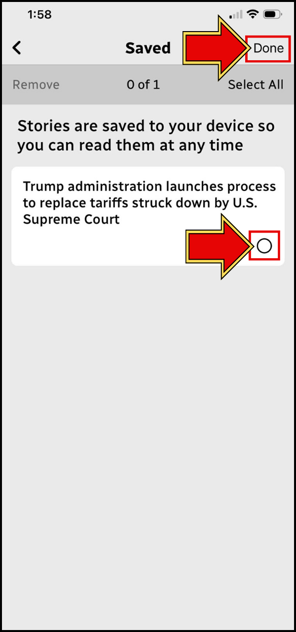 Circle and Done button.