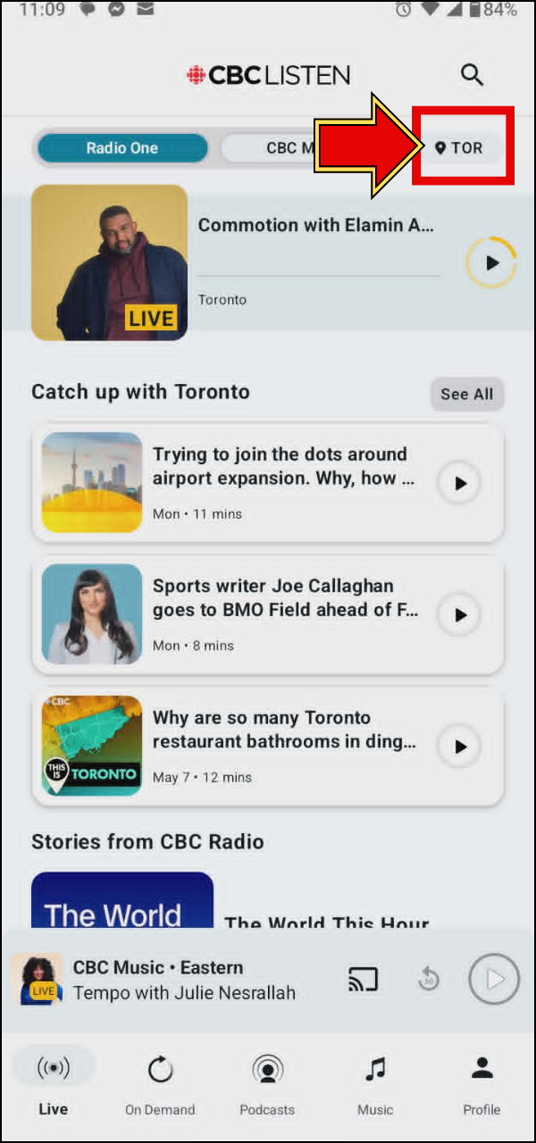 Location selector.